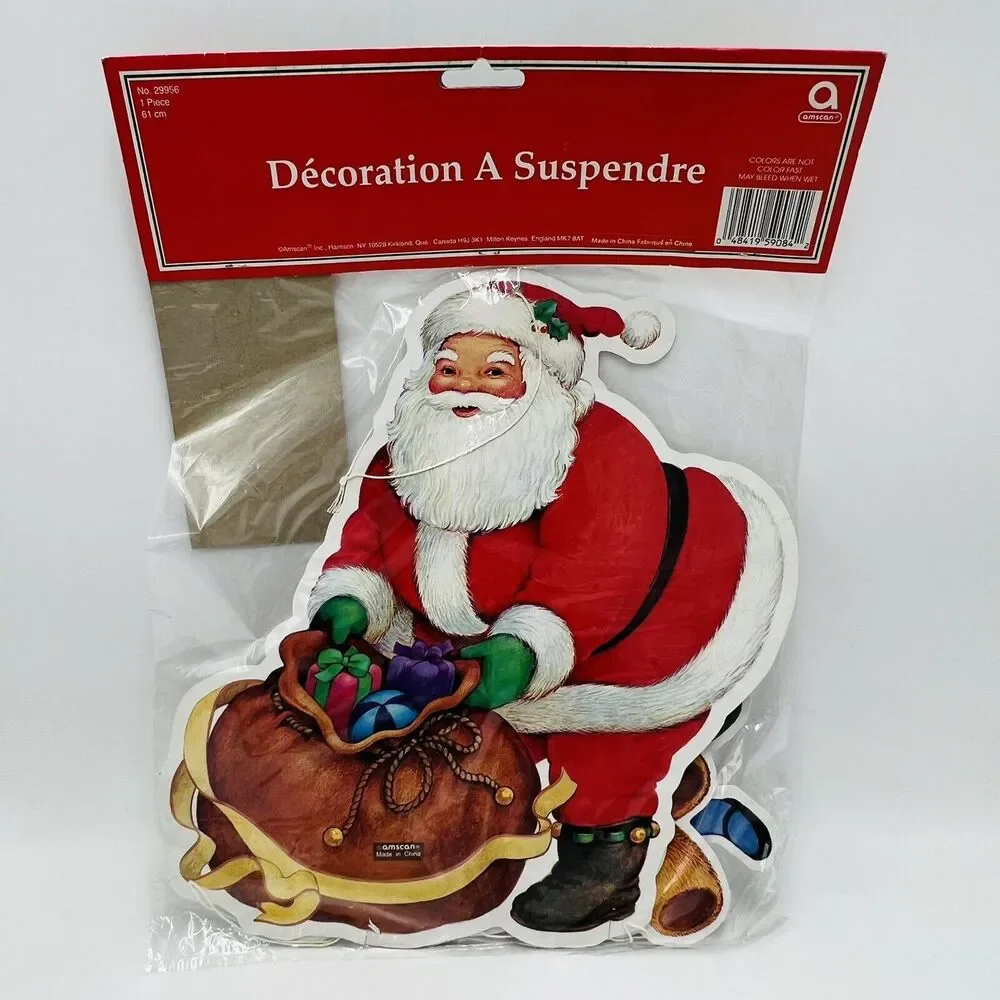 Amscan Santa Christmas Honeycomb Hanging Decoration 24 Inches New
